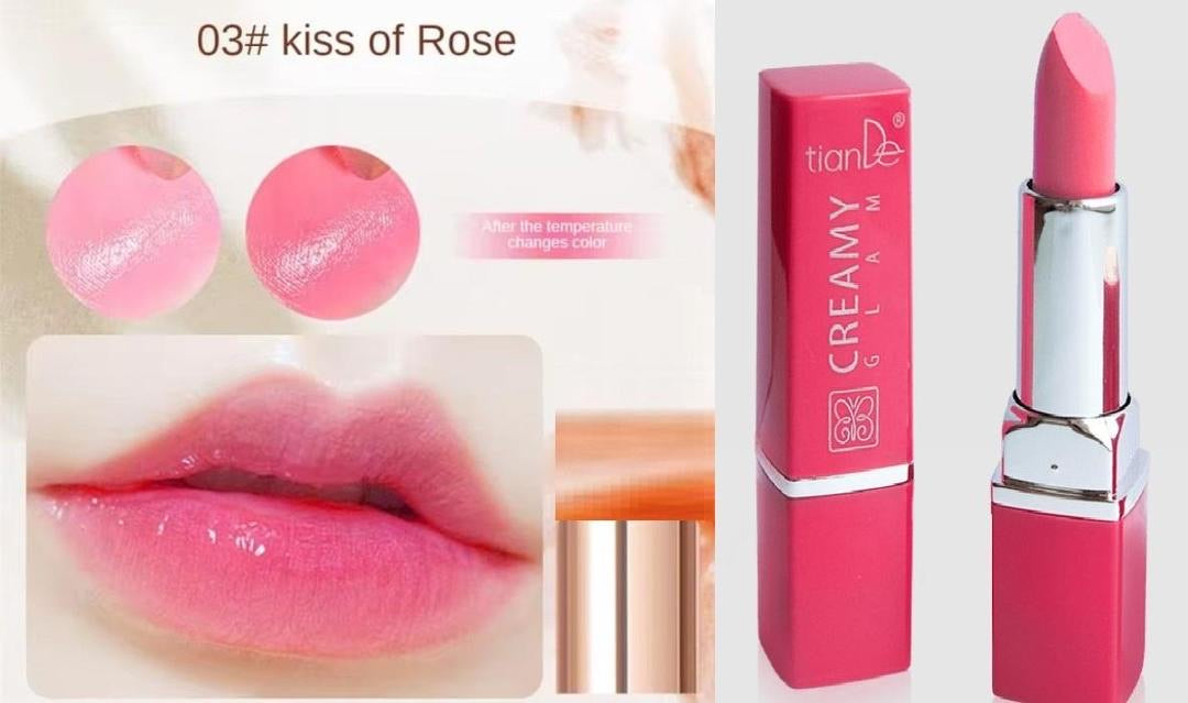 pH-reactive magic lip balm bullet close-up with gold detail