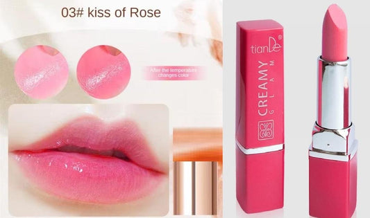 pH-reactive magic lip balm bullet close-up with gold detail
