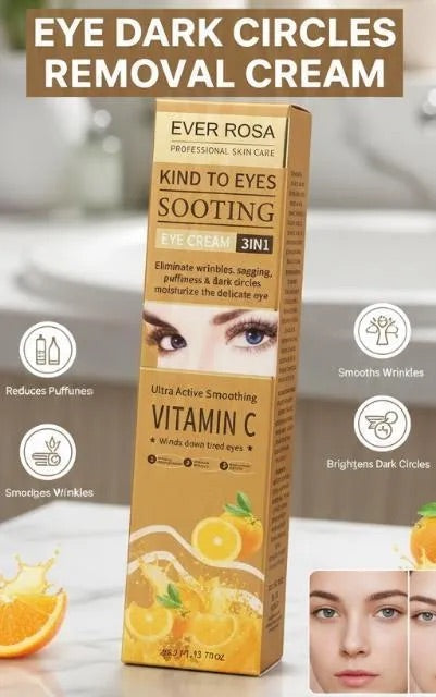 Brightening under-eye tint cream with vitamin C jar close-up